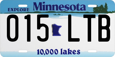 MN license plate 015LTB