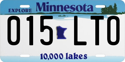 MN license plate 015LTO