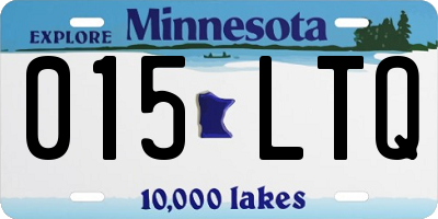 MN license plate 015LTQ