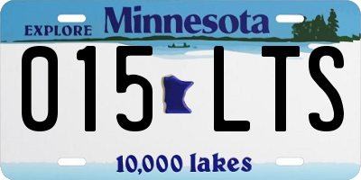 MN license plate 015LTS