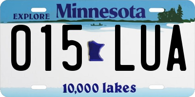 MN license plate 015LUA