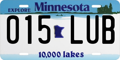 MN license plate 015LUB