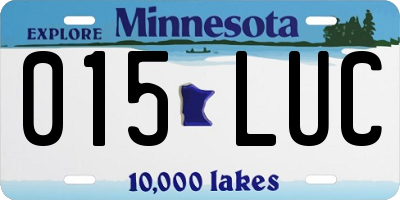 MN license plate 015LUC