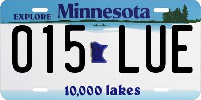 MN license plate 015LUE