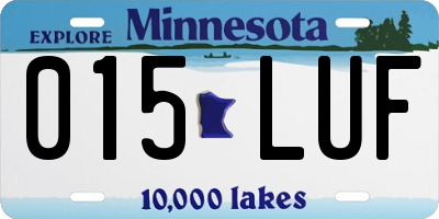 MN license plate 015LUF