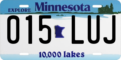 MN license plate 015LUJ