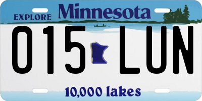 MN license plate 015LUN