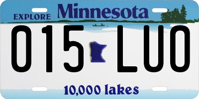 MN license plate 015LUO