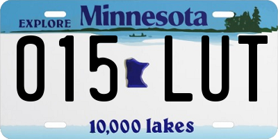 MN license plate 015LUT