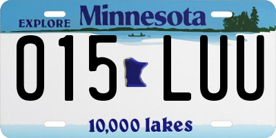MN license plate 015LUU