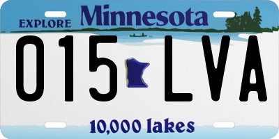 MN license plate 015LVA
