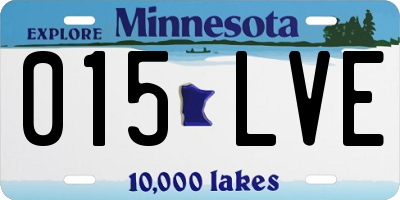 MN license plate 015LVE