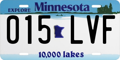MN license plate 015LVF