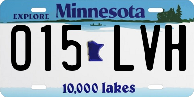 MN license plate 015LVH