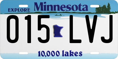 MN license plate 015LVJ
