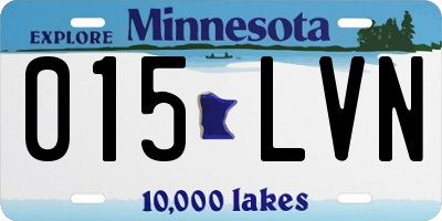 MN license plate 015LVN