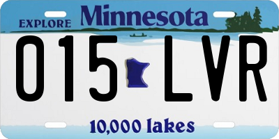 MN license plate 015LVR