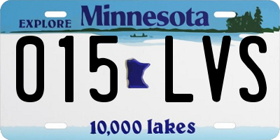 MN license plate 015LVS