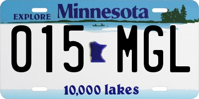 MN license plate 015MGL