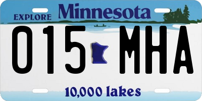 MN license plate 015MHA