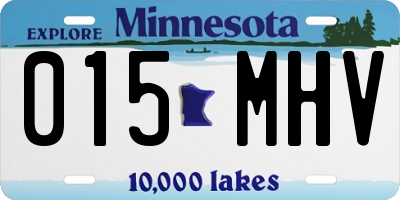 MN license plate 015MHV
