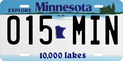 MN license plate 015MIN