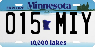 MN license plate 015MIY