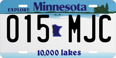 MN license plate 015MJC