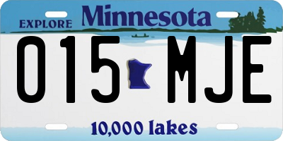 MN license plate 015MJE