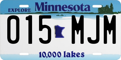 MN license plate 015MJM