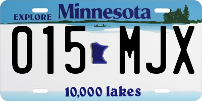 MN license plate 015MJX