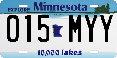 MN license plate 015MYY