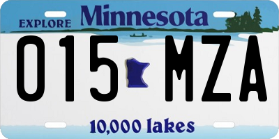 MN license plate 015MZA