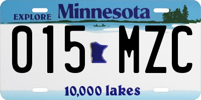 MN license plate 015MZC