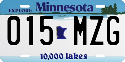 MN license plate 015MZG
