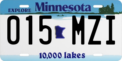 MN license plate 015MZI