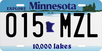MN license plate 015MZL