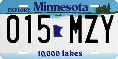 MN license plate 015MZY