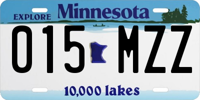 MN license plate 015MZZ