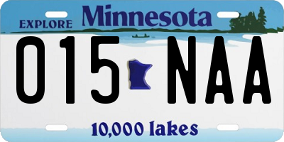 MN license plate 015NAA