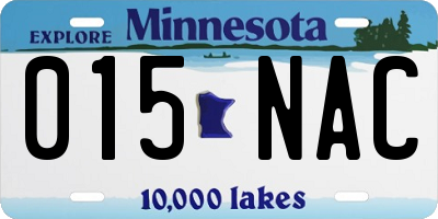 MN license plate 015NAC