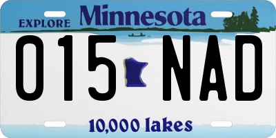 MN license plate 015NAD