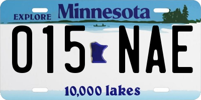 MN license plate 015NAE