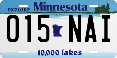 MN license plate 015NAI
