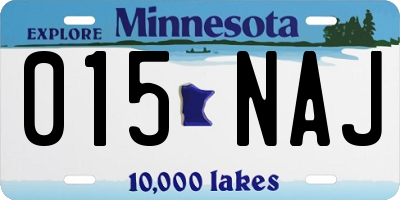 MN license plate 015NAJ