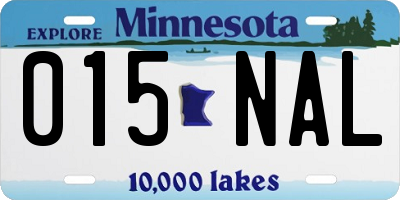 MN license plate 015NAL
