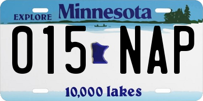 MN license plate 015NAP