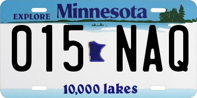 MN license plate 015NAQ