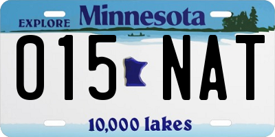 MN license plate 015NAT