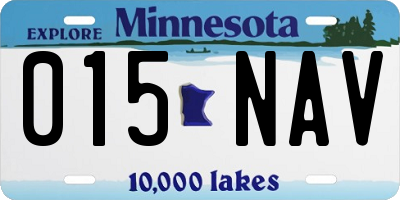 MN license plate 015NAV